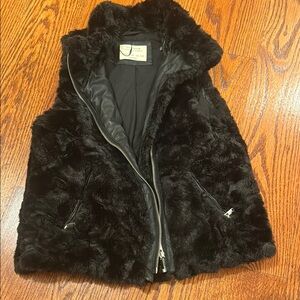 Black Faux Fur Vest